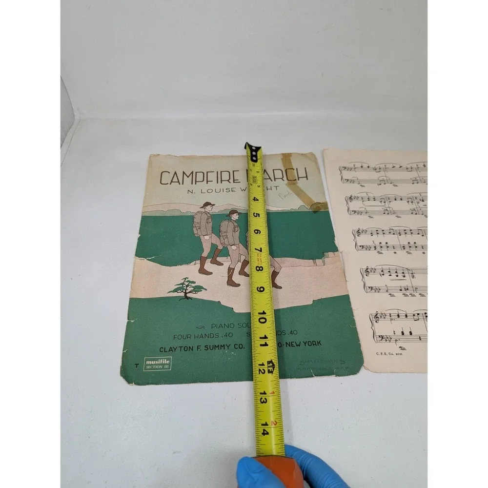 Vintage 1920s Sheet Music Campfire March N. Louise Wright Scout Military Antique